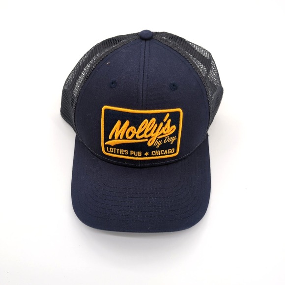Dome Headwear Other - Mollys By Day‎ Trucker Hat Lotties Pub Chicago Navy Blue Mesh Cap Dome Headwear